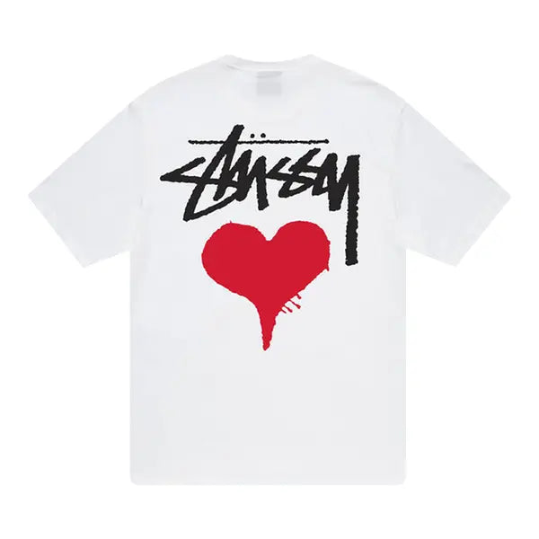 STUSSY HEART TSHIRT WHITE
