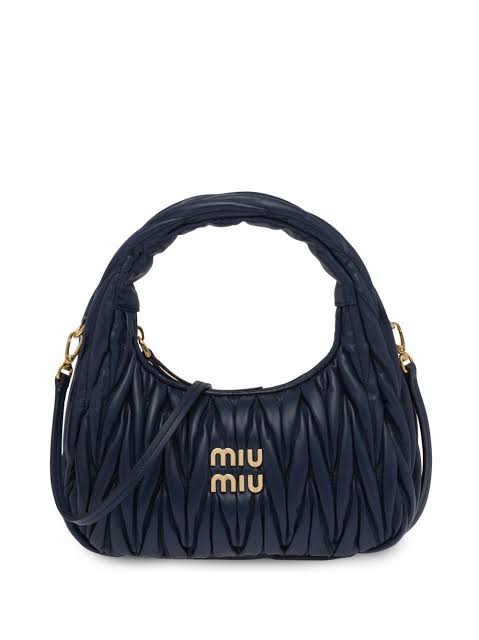 NAVY MINI MIU MIU MATELASSE BAG
