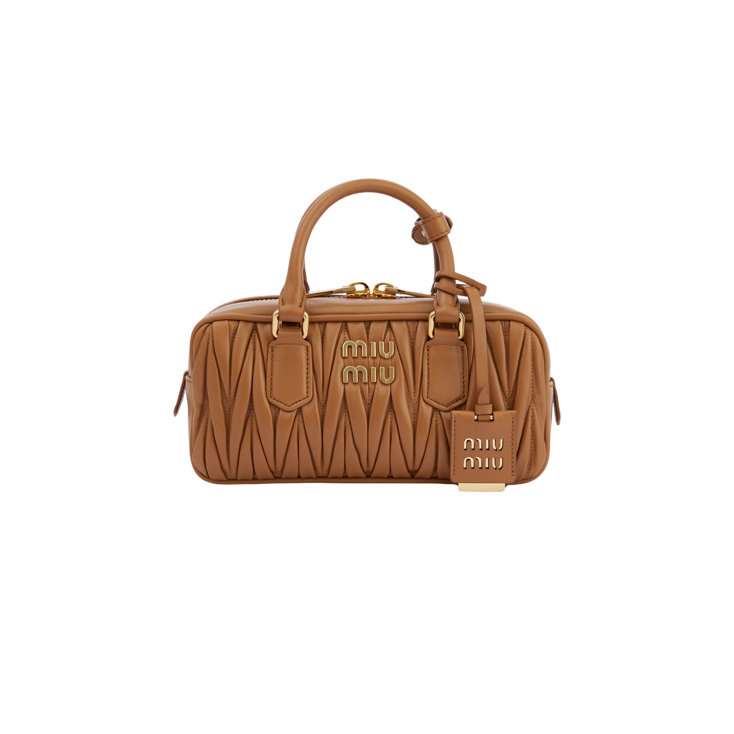 BROWN MINI MIU MIU MATELASSE BAG