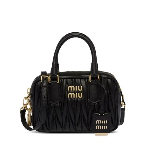 BLACK MIU MIU MINI MATALASSE BAG