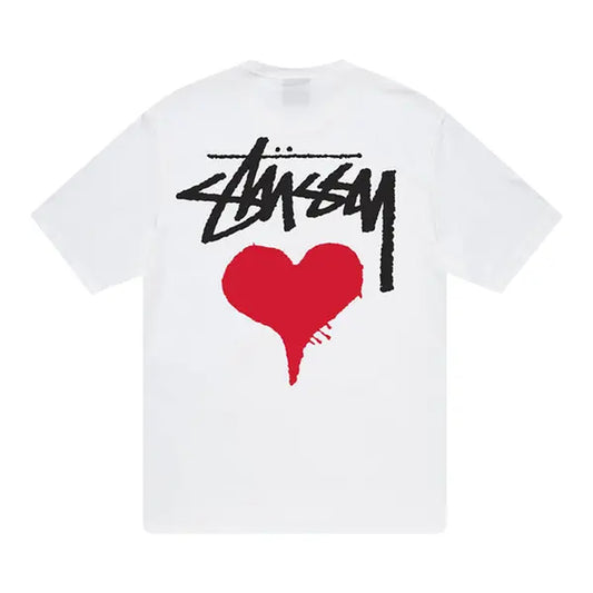 STUSSY HEART TSHIRT WHITE