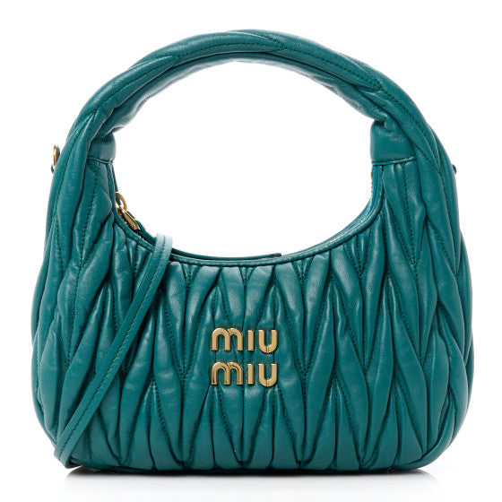 MINI MIU MIU NAPPA TURQUOISE BAG