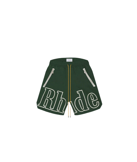 RHUDE GREEN SHORTS