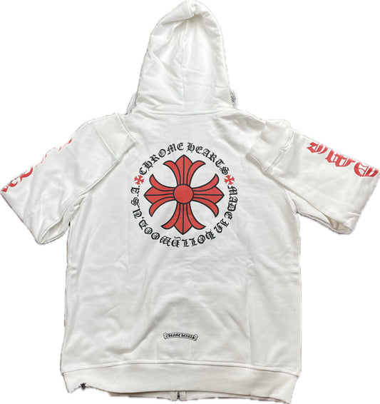 CHROME HEARTS WHITE ZIP UP